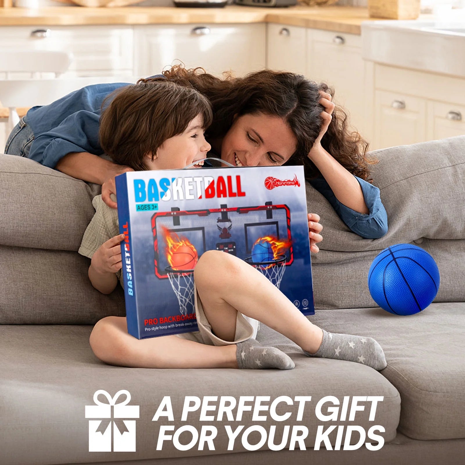 Dual Shot Basketball Hoop Arcade Game for Door with Electronic Scoreboard and 4 Balls – Indoor Mini Basketball Hoop Set for Kids and Adults"