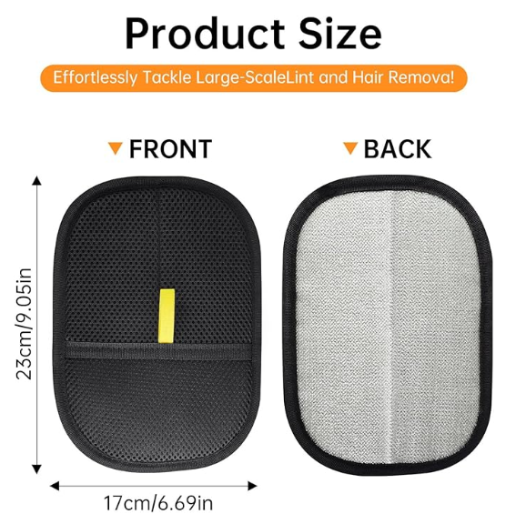 2 Pcs Static Pet Hair Removal Gloves Brush, Reusable Electrostatic Cat Dog Pet Hair Remover Grooming Glove Brush Tool