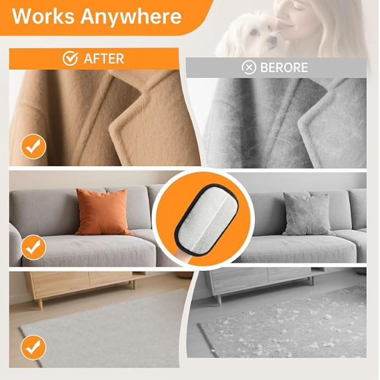 2 Pcs Static Pet Hair Removal Gloves Brush, Reusable Electrostatic Cat Dog Pet Hair Remover Grooming Glove Brush Tool