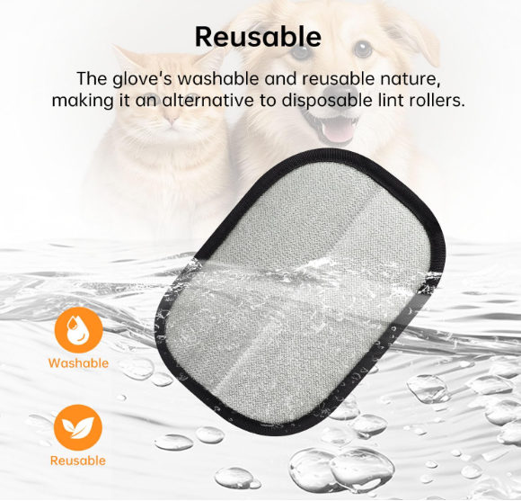 2 Pcs Static Pet Hair Removal Gloves Brush, Reusable Electrostatic Cat Dog Pet Hair Remover Grooming Glove Brush Tool