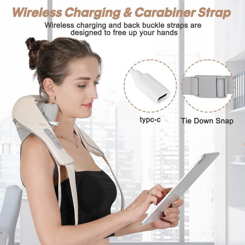 Rechargeable Shiatsu Neck Massager For Relieve Neck Pain And Relax Neck, Home And Car Holiday Gift